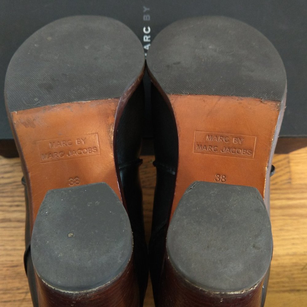 Marc by Marc Jacobs Black Leather Chelsea Ankle Boot Size US 8 - Picture 7 of 10